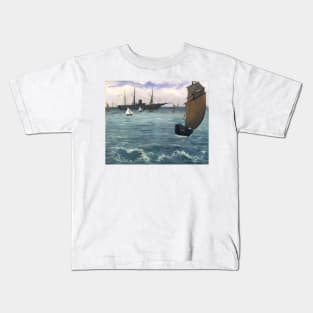 The "Kearsarge" at Boulogne 1864 art Kids T-Shirt